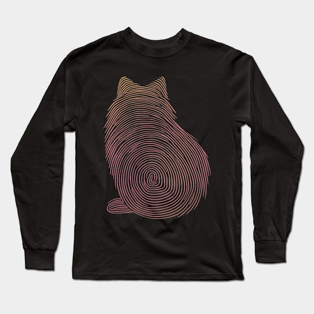 CatFingerprintLines. Long Sleeve T-Shirt by TAVANDA